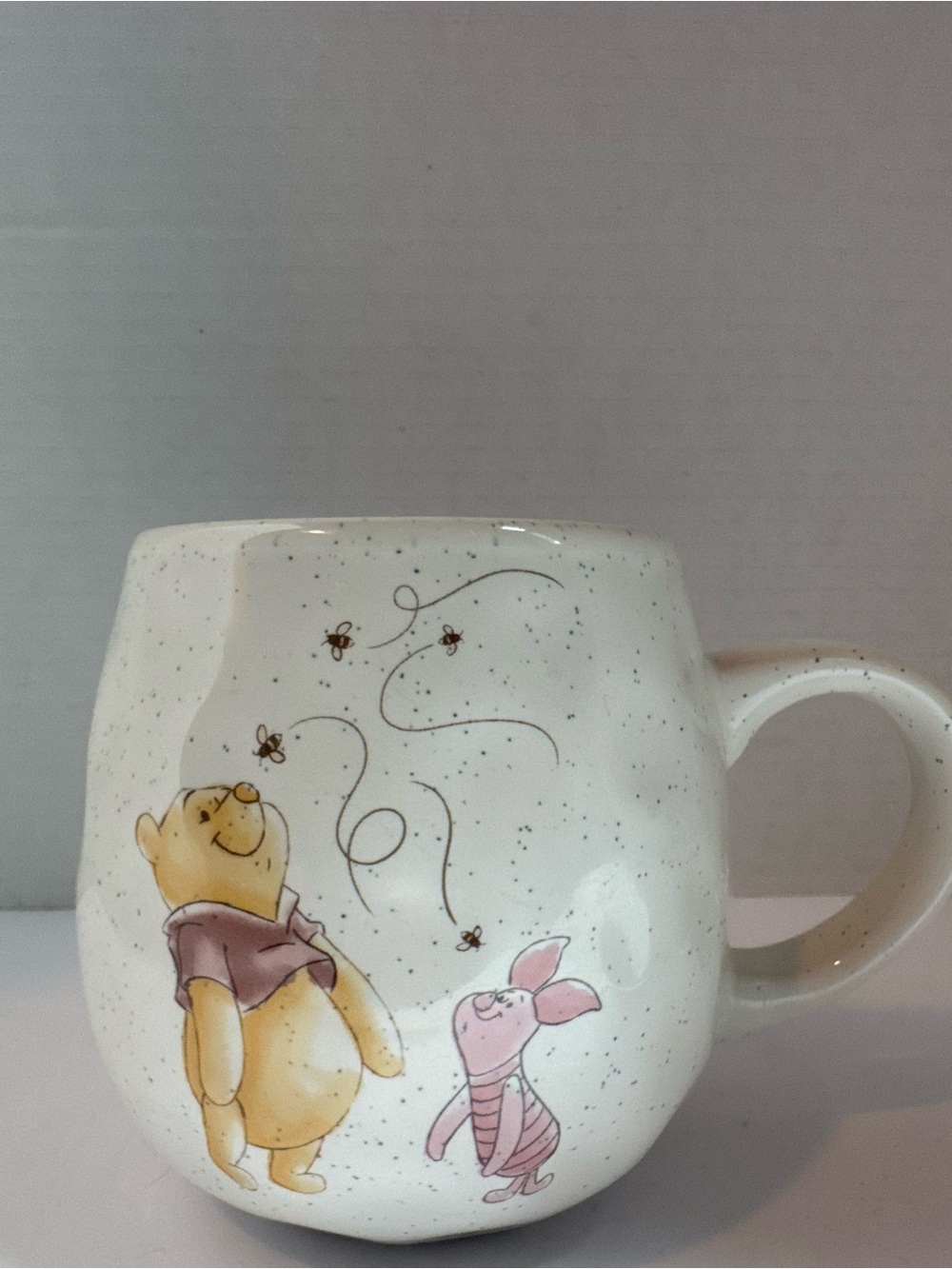 Disney Winnie The Pooh & Piglet Dimpled Mug Speckled Zrike Bees Dandelions